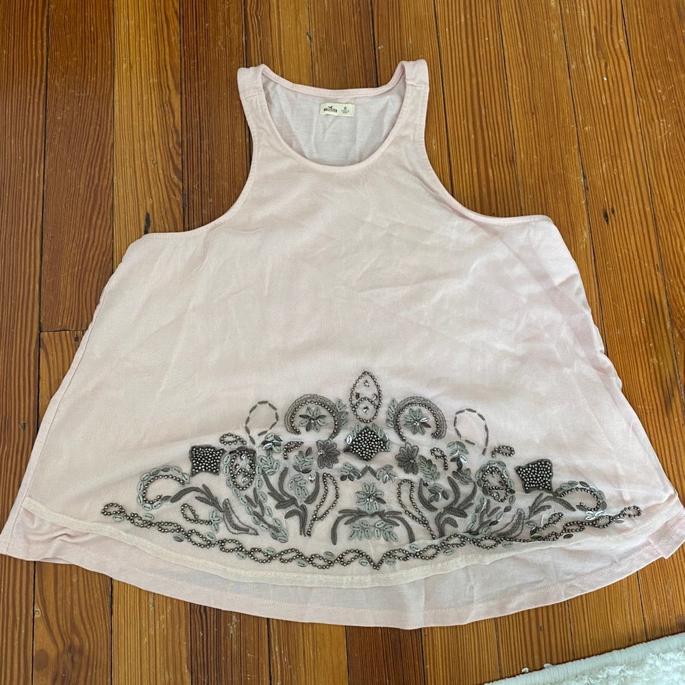 Pink embellished top